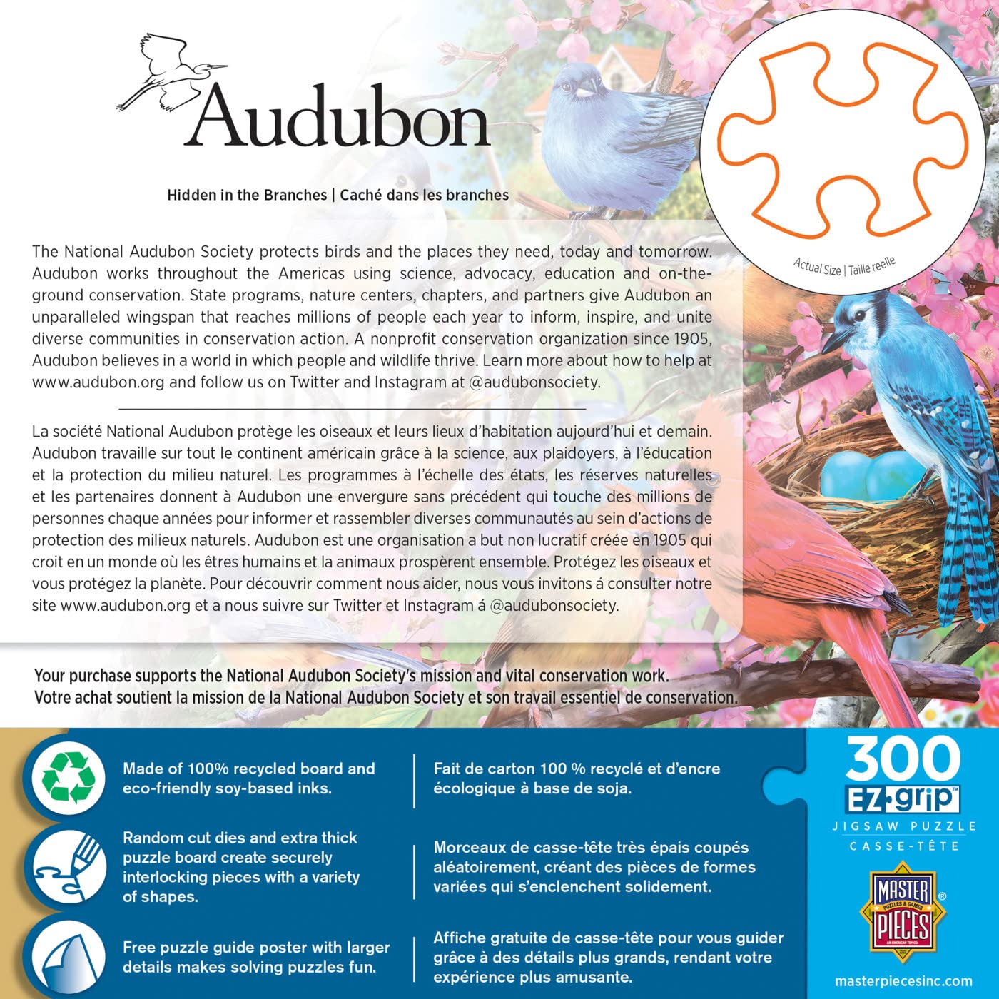 MasterPieces 300 Piece EZ Grip Jigsaw Puzzle - Hidden in The Branches - 18x24