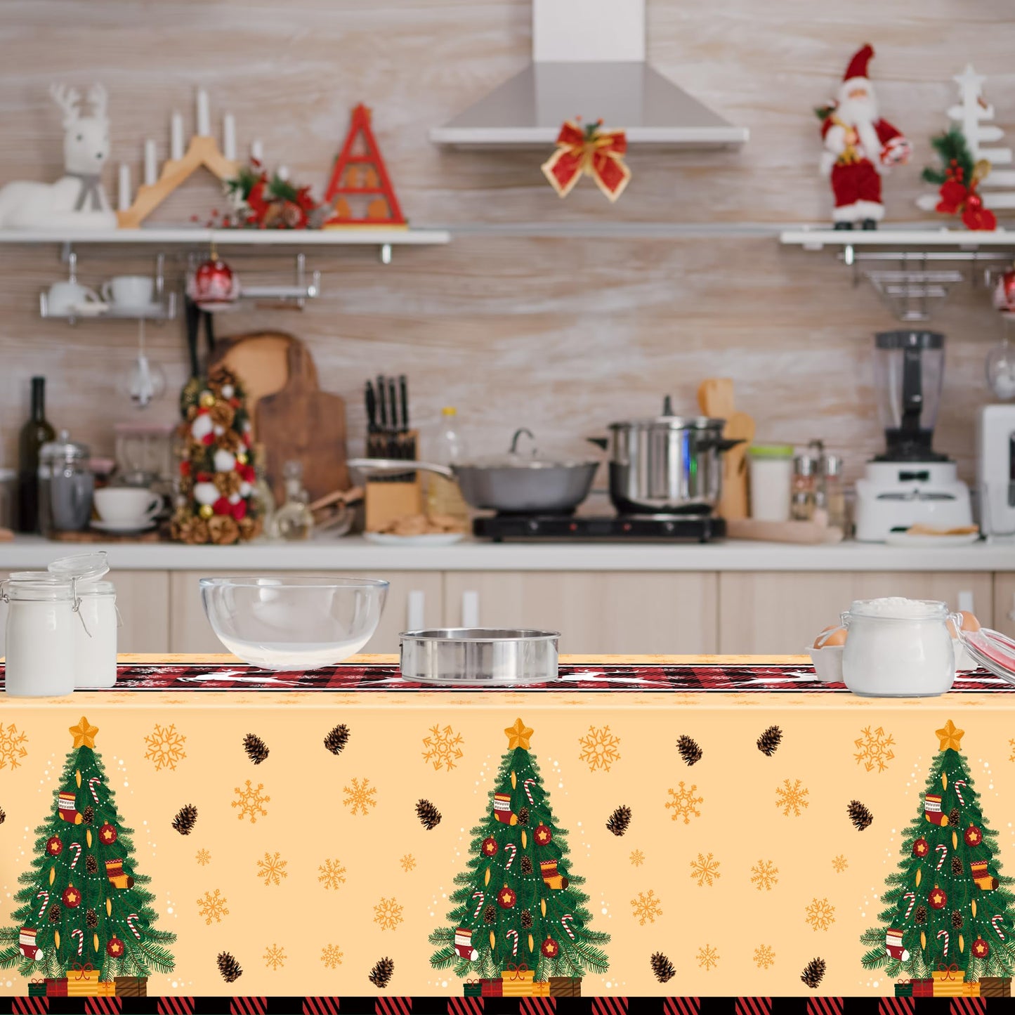 Ohome Christmas Decorations - Christmas Decorations Indoor Outdoor - Disposable Plastic Christmas Tablecloth | Christmas Party D
