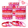 Valentine's Day Rubber Bracelets Bulk - 30PCS Valentines Day Gifts for Kids Valentines Party Favors Supplies Silicone Wristbands