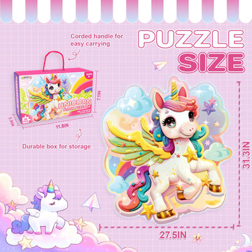 Innofans Unicorn Toys For Girls Age 4-6,48 Piece Unicorn Large Floor Puzzles For Kids Ages 3-5, Toddler Learning Preschool Educational Development Toys Christmas Birthday Gift For Boys Girls