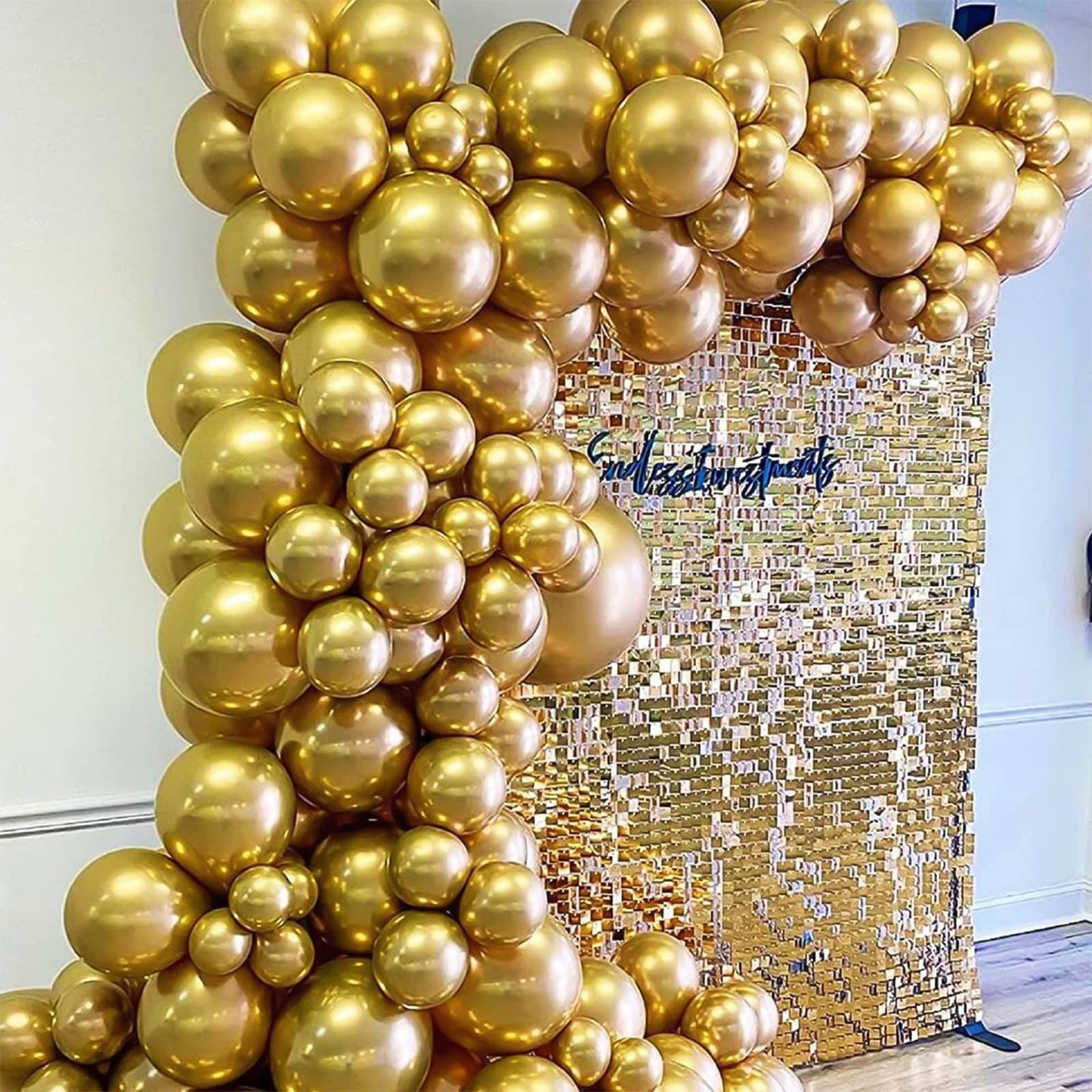 Labeol Metallic Gold Balloons Different Sizes 139Pcs 18/12/10/5 Inch Chrome Gold Balloon Garland Arch Kit Quality Latex Balloons Gold Decorations For Wedding Party Birthday Graduation Baby Shower