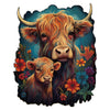 Woodbests Wooden Puzzle For Adults, Highland Cattle Family Puzzle (L, 280Pcs, 10.7'X13.3') Beautiful Wooden Box, Wooden Jigsaw Puzzles Unique Shape, Birthday Gifts For Adults And Kids Family Game