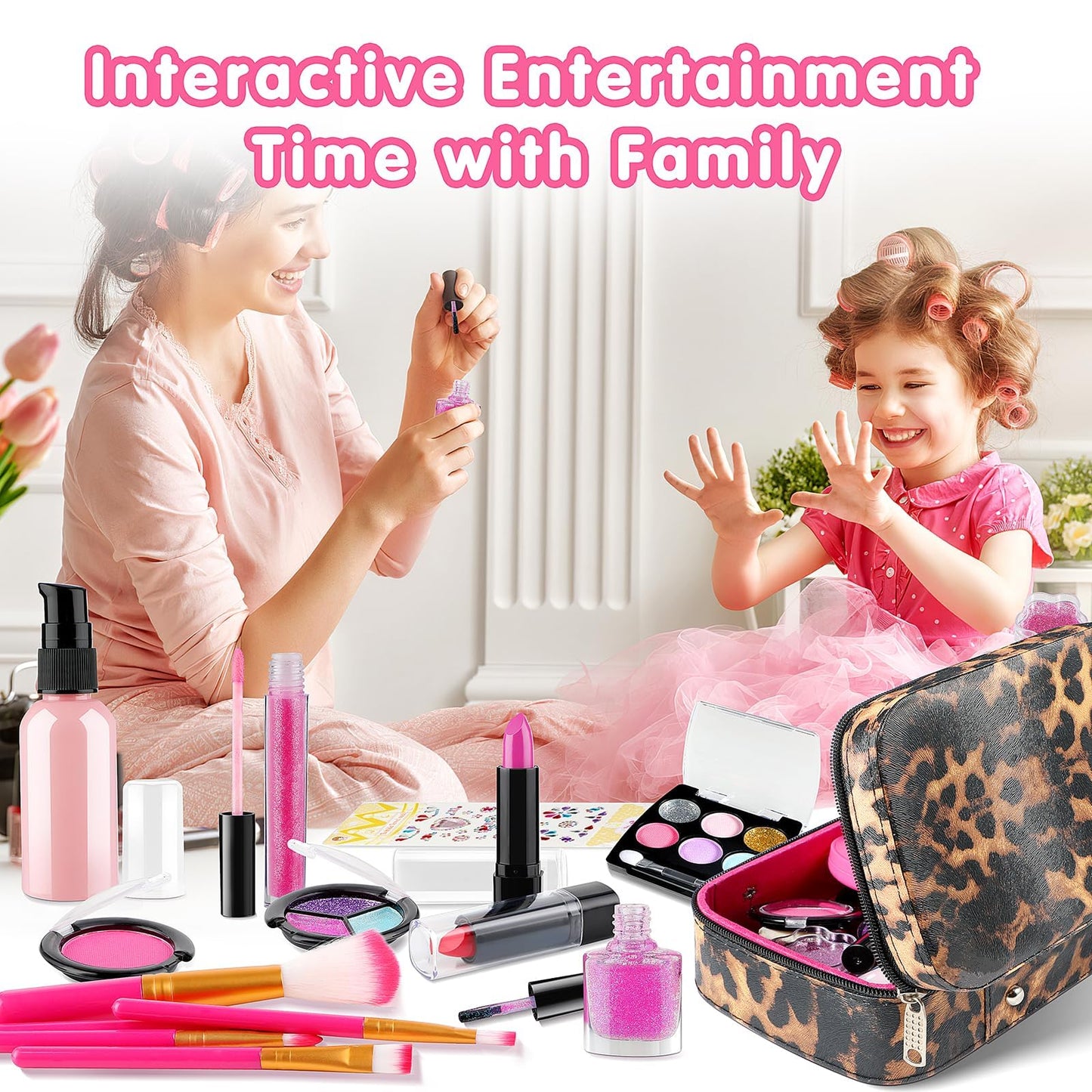 Kids Makeup Kit for Girls, Washable Makeup Set Toy, 23PCS Real Makeup Set, Safe & Non-Toxic Little Girls Makeup Kit Pretend Make