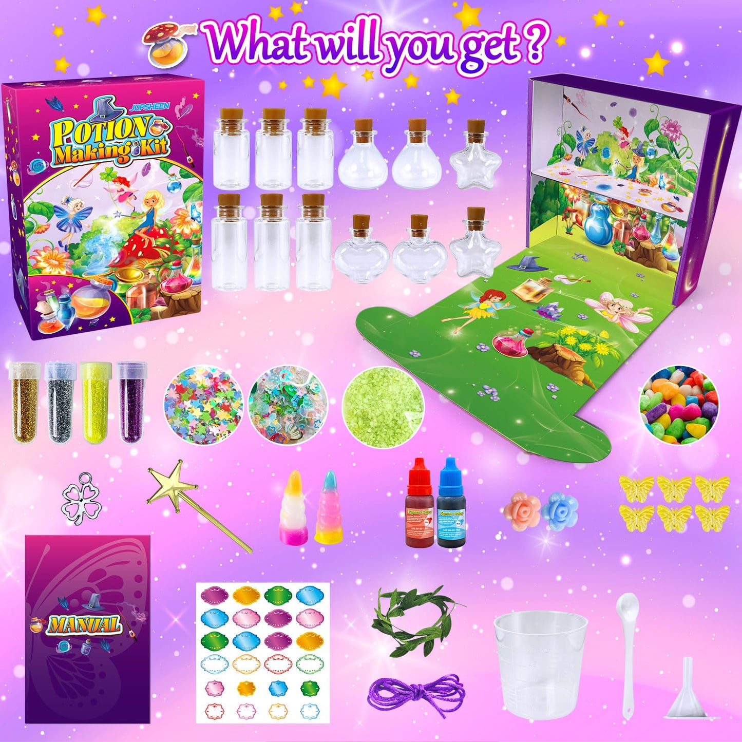 Jopsheen Potion Making Kit For Kids, Diy 12 Potions, Crafts Toys Christmas Birthday Gifts For Girls Boys