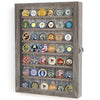 J JACKCUBE DESIGN Military Challenge Coin Display Case Holder, Large 13x17.5 inches Rustic Wood Wall Mount Cabinet - MK614A