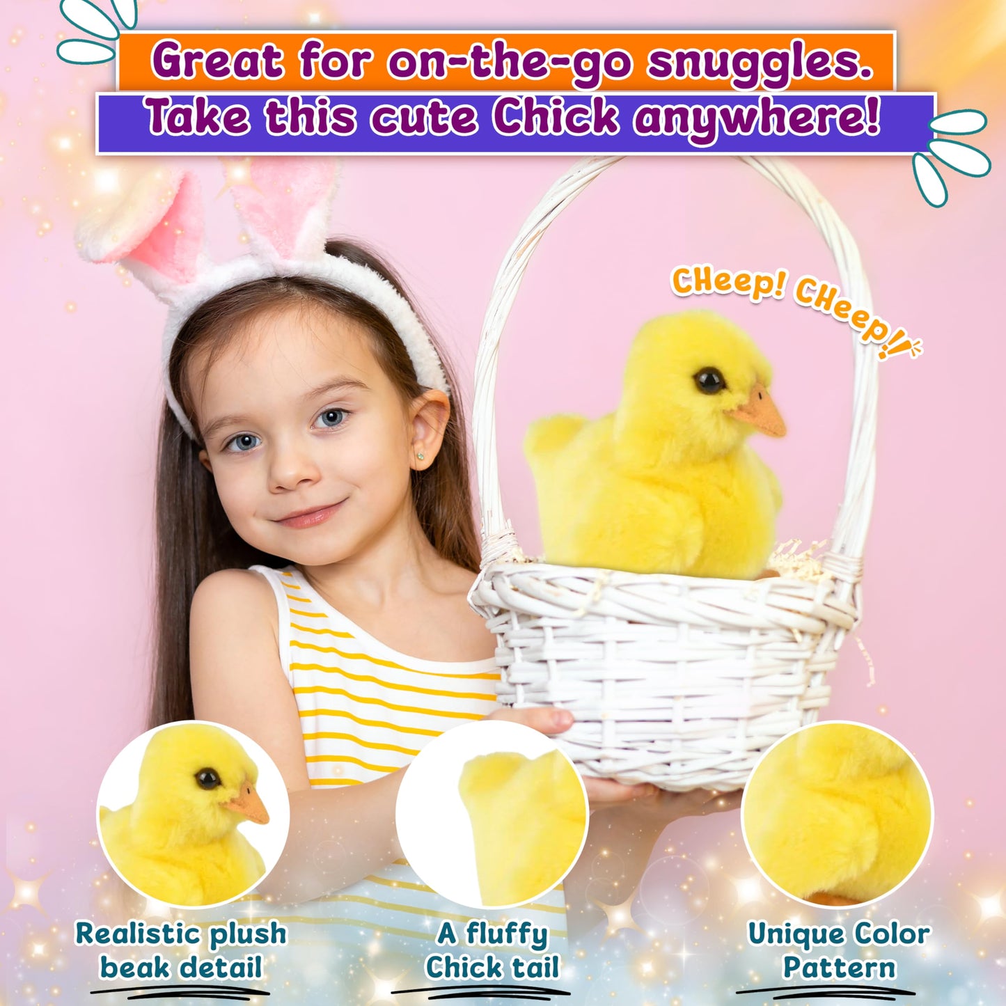 Forest & Twelfth 6'' Stuffed Chicken, Soft Plush Toy, Cute Stuffed Animal For Boys And Girls, Realistic Looking Small Stuffed An