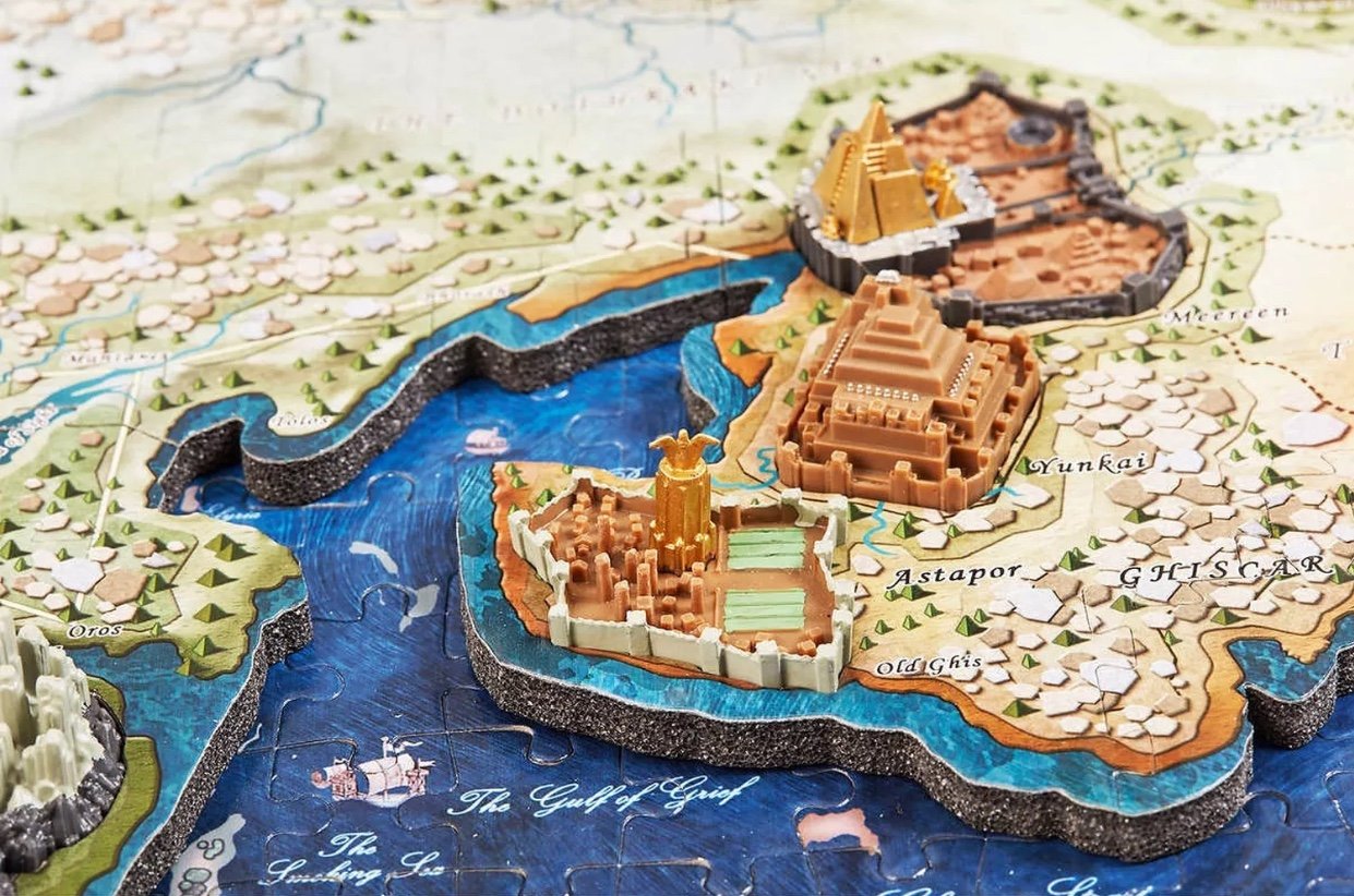 4D Cityscape Game of Thrones 4D Puzzle - Westeros & Essos, 891 Pieces, Multi Color, Plastic, Reg Size, Model AD778