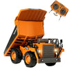 Organaturequeen 9-Channel Metal Rc Dump Truck With Lights And Sound, Remote Control Construction Vehicles Toys For Adults Kids B