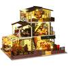 Spilay Dollhouse DIY Miniature Wooden Furniture Kit Mini Handmade Big Castle Model 1:24 Scale Creative Doll House Toys for mature-themed Gift