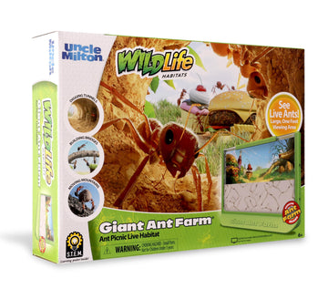 Uncle Milton Giant Ant Farm - Large Green Viewing Area - Live Ant Care - Nature Learning Science DIY Kit for Kids