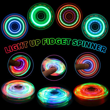 Fidget Spinner for Kids 2 PCS, Light up Sensory Fidget Toys Adults Kids 4-8-12 with Autism ADHD, Anxiety Toys Stress Relief Teen