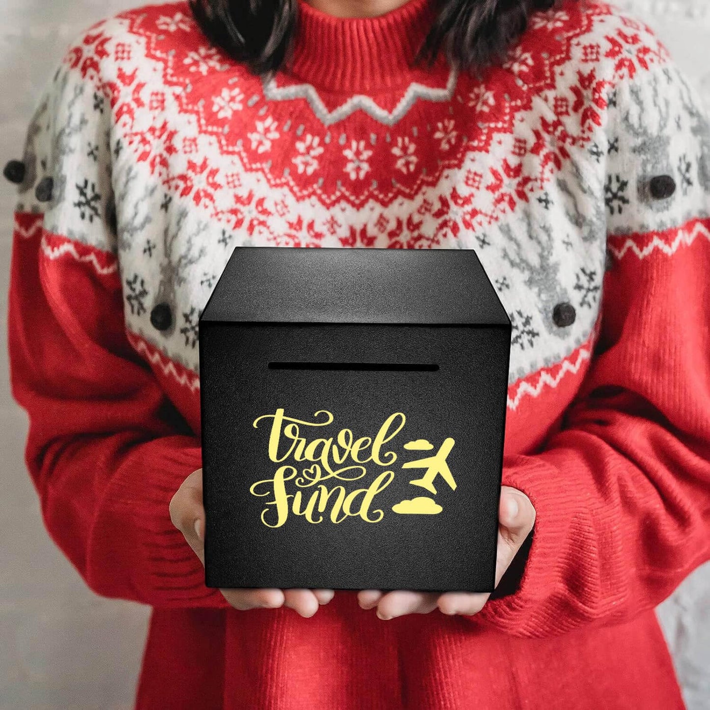 Piggy Bank Made Of Stainless Steel, Piggy Banks For Adults Coin Bank,Can Only Save The Piggy Bank That Cannot Be Taken Out (Travel.Fund(4.72 Inch-Black))