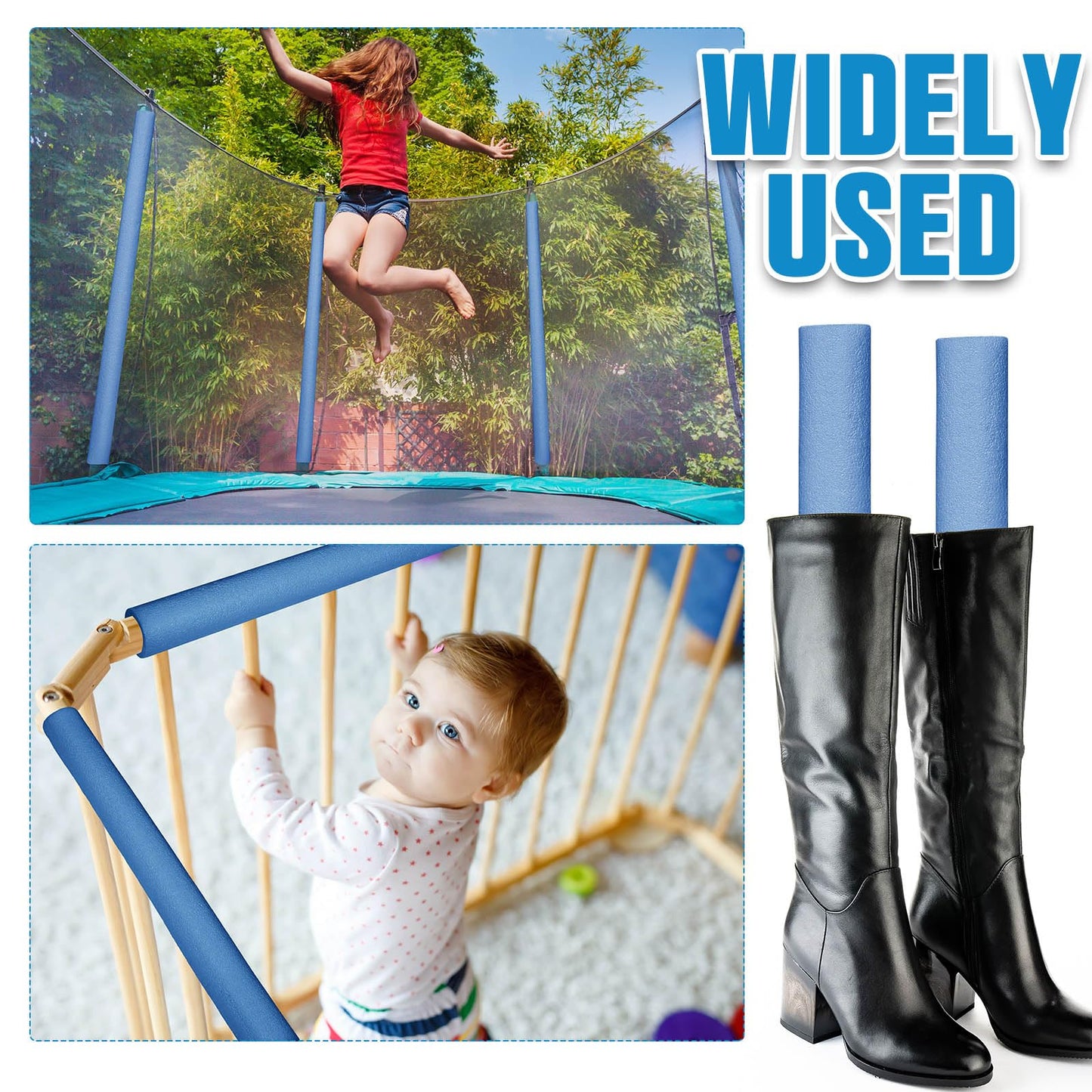 Hanaive 2 Pcs 40 Inch X 4.1 Inch Jumbo Pool Noodles Bulk Pool Noodles Foam Large Pre Slit Clamp Foam Protection Foam Tube Swim N