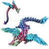3D Printed Dragon With Wings Flying,Rainbow Crystal Wing Dragon Fidget Toys,Red Green Blue