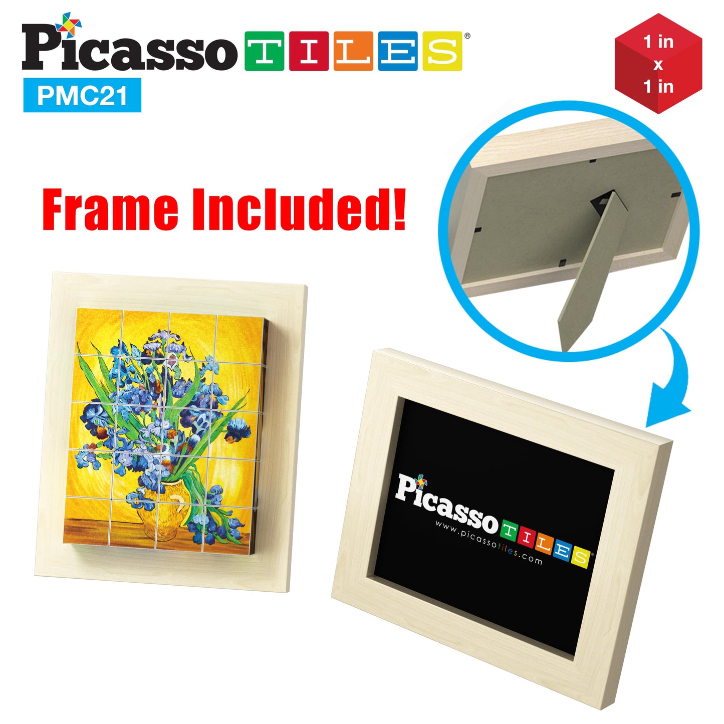 Picassotiles 1 Magnetic Puzzle Building Cubes Blocks Of Popular World Famous Art Paintings With Free Frame, Educational Steam