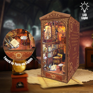 Book Nook Kit - Diy Miniature Model Wooden Dollhouse Booknook With Led Light For Adults Teen, Building Mini Puzzle Toy Bookends