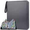 Hesplus Trading Card Binder, 900 Pockets Sleeves With Zipper, Double Sided Pocket Pu Card Collection Binder, Collector Card Albu