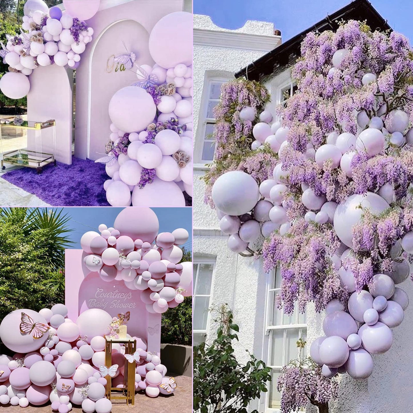 Moukiween Pastel Purple Balloons -100 Pcs Light Purple Balloon Garland Arch Kit 18 12 5 Inch Macaron Purple Latex Balloons For Baby Shower Wedding Birthday Bride Balloon Party Decorations