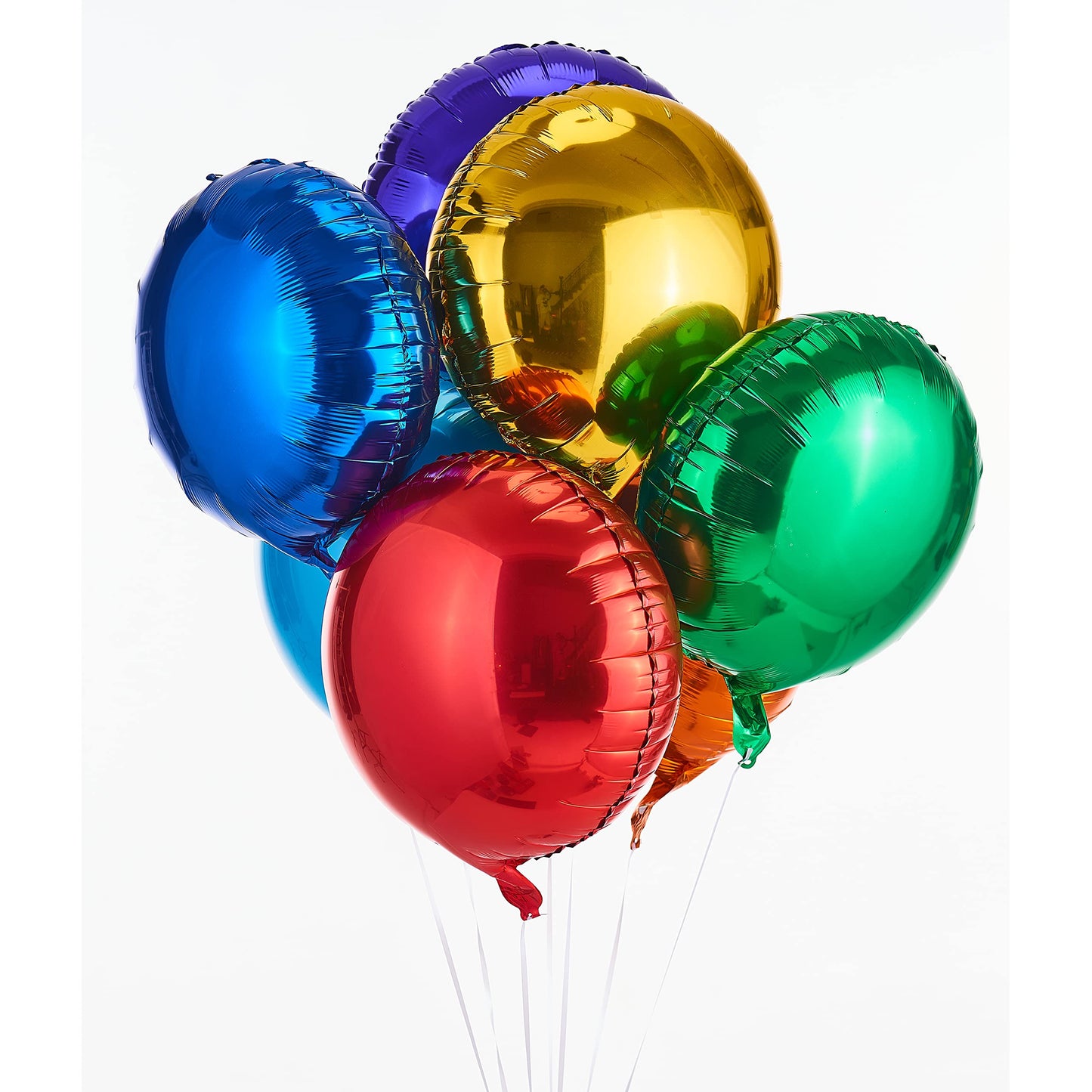 18 Inch Round Foil Balloons, 21Pcs Multi Helium Balloons Rainbow Balloons For Party Decoration