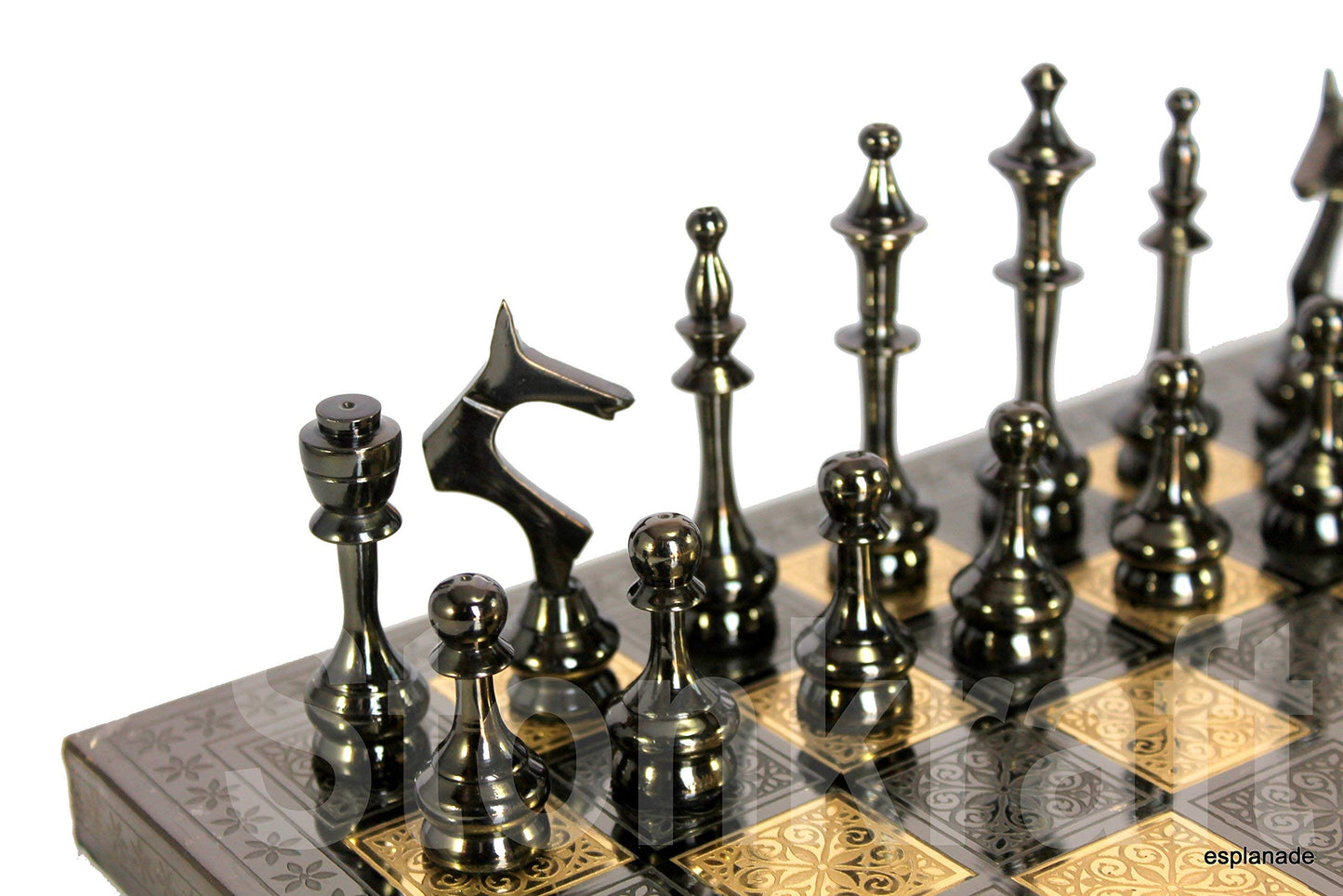 Stonkraft Collector Edition Brass Chess Pieces Pawns Chessmen Chess Coins Figurine Pieces (2.5'' Sleek)