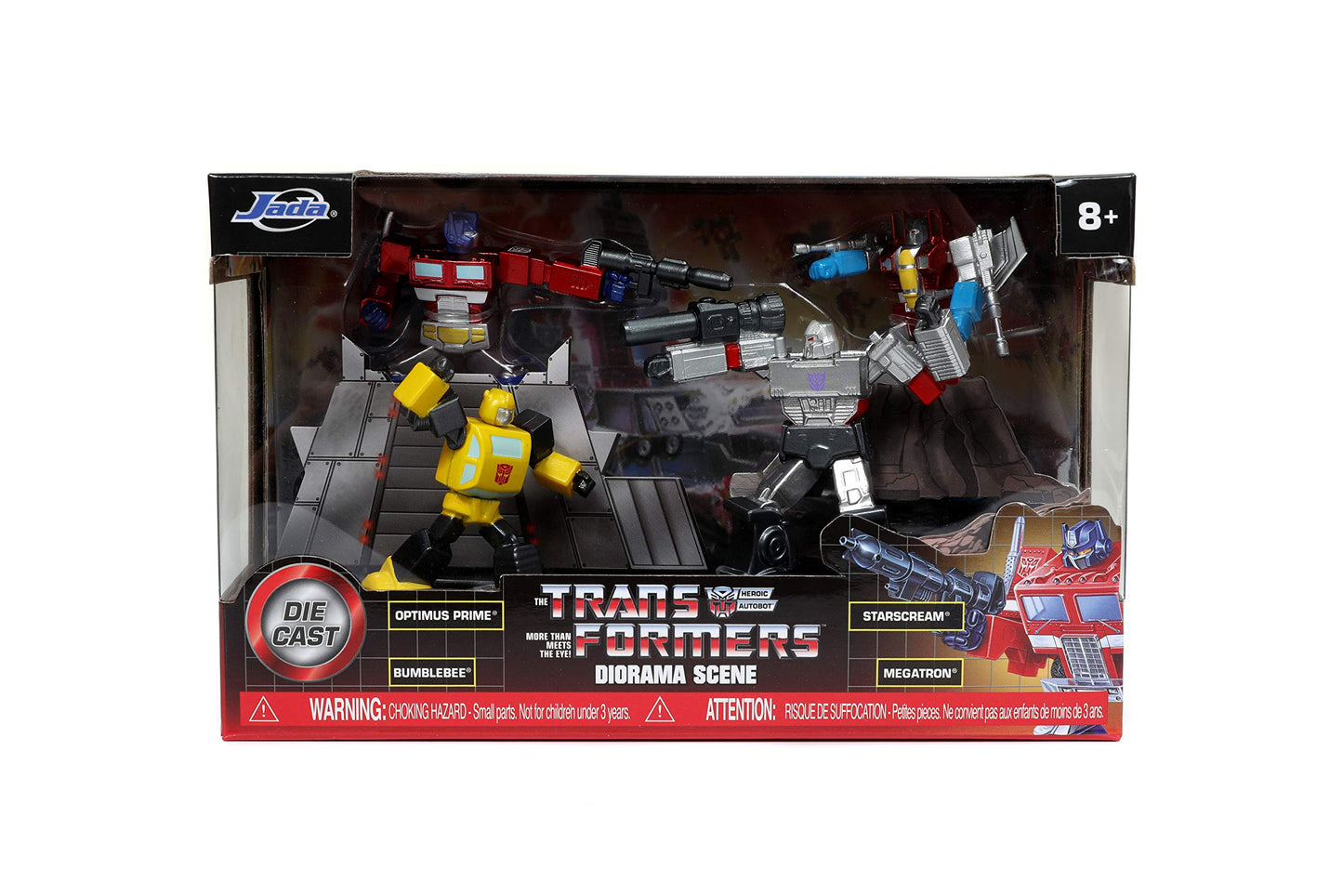 Jada Toys Transformers G1 Diorama Scene 2.75' 4-Pack Die-Cast Collectible Figures, Toys For Kids And Adults