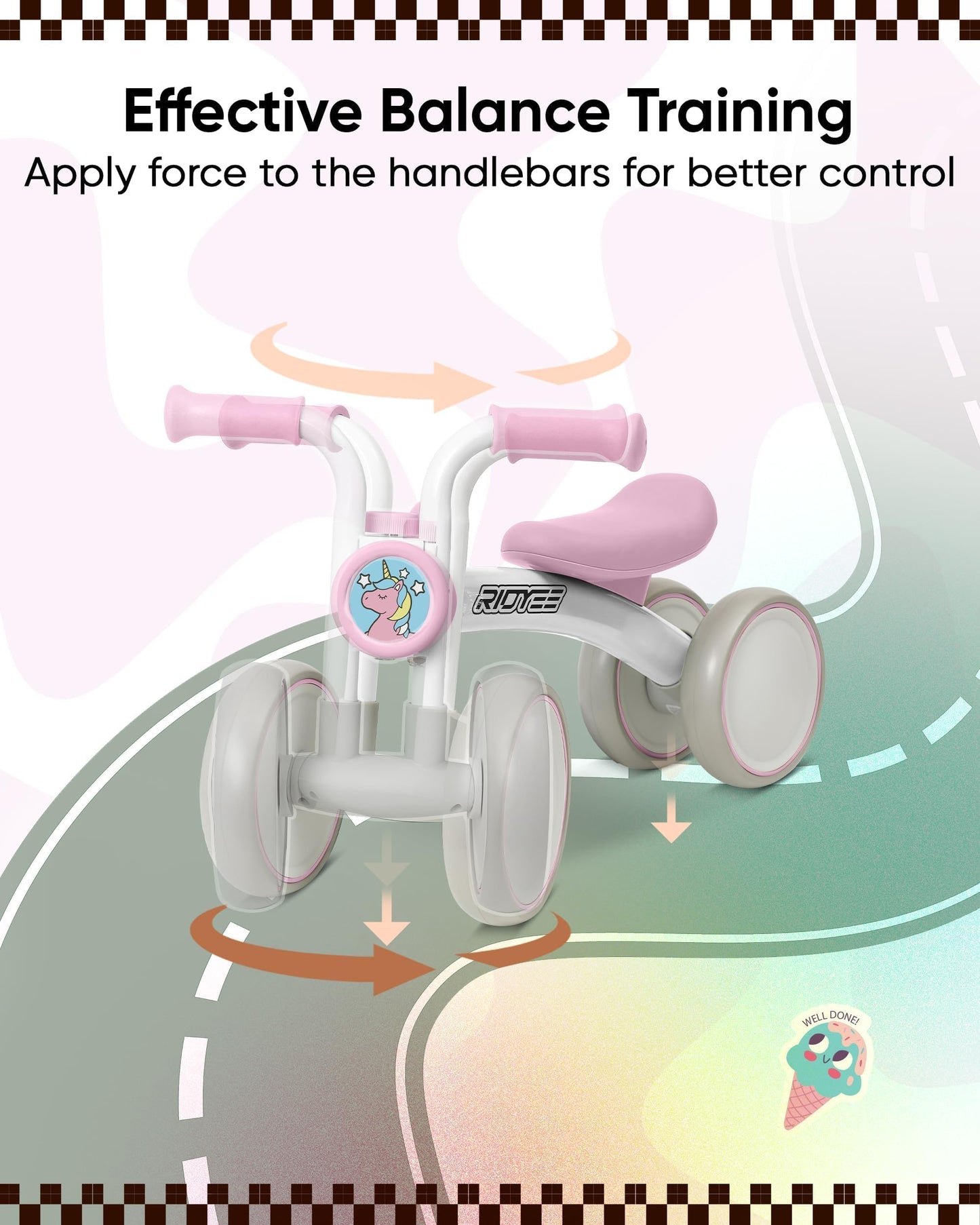 Ridyee Baby Balance Bike 1 Year Old, Toddler Balance Bike For 2 Year Old, Learn To Control Balance, Widened Wheelbase For Stable