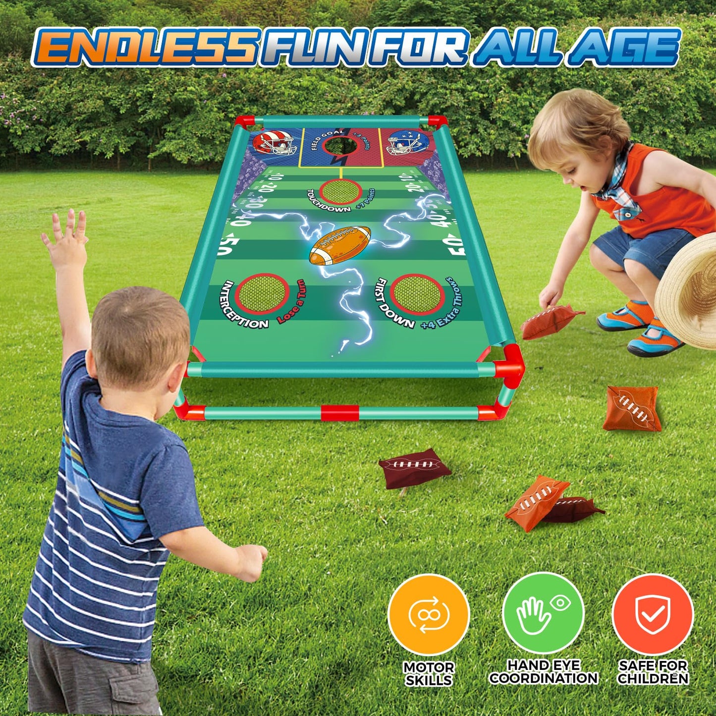 Bean Bag Toss Game For Kids, Outside Toys For 3 4 5 6 7 8+Years Old Boys And Girls, Outdoor Game For Kids, Ideal Birthday For 3-8 Years Old. Family Party Game Outdoor Activities