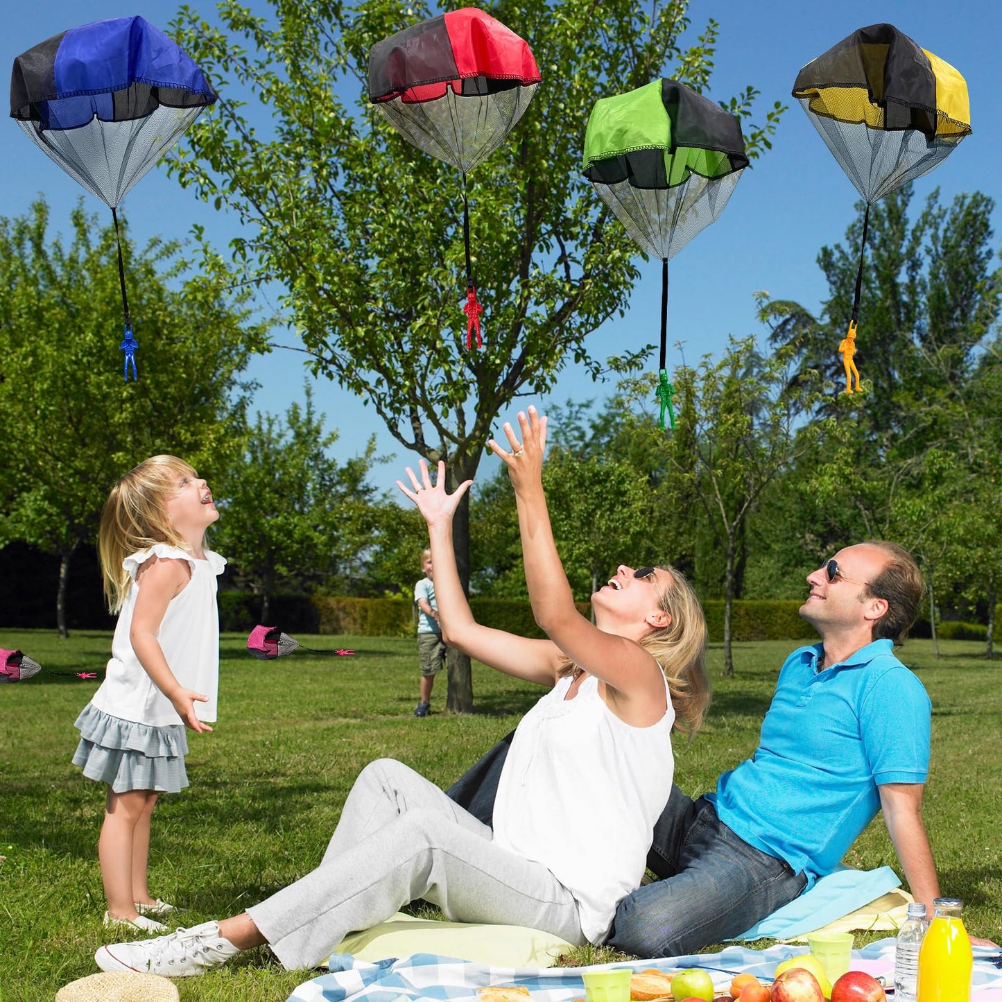 Jgalnim 12Pcs Parachute Toy,Tangle Free Outdoor Flying Parachute Men,Outdoor Hand Throw Parachute Flying Toys For Easter Basket