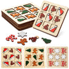 Meooeck 6 Sets Christmas Wooden Tic Tac Toe Game, Party Favors, Mini Chess Board Table Party Game, Gift for Relative and Family,