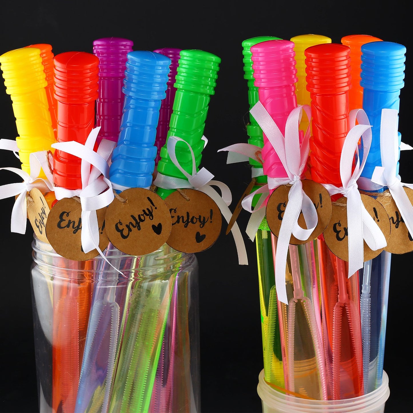 MAPIXO 14" Big Bubble Wand Set, 14 Pack, Non-Toxic, Smelless Bubble Toy, Ideal for Kids' Parties, Summer Outdoor Fun, Yellow