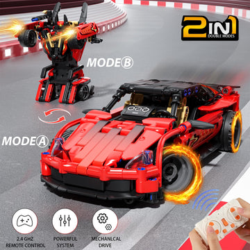 Hsanhe Remote Control Racing Car Building Kit, Compatible With Lego Stem Toys For Kids 2 In 1 Model Car Kit 425 Pcs, Gifts Toys