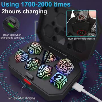 HTPOW Light up LED Dice Set Shake to Glowing DND Dice for Dungeons and Dragons Role Playing Dice Tabletop Games