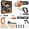 Pairez Toys Play Tools for Kids Ages 3-5, Realistic Angle Grinder, Wrench, Hammer, Screwdriver, Pretend Play Tool Box Sets, Lear