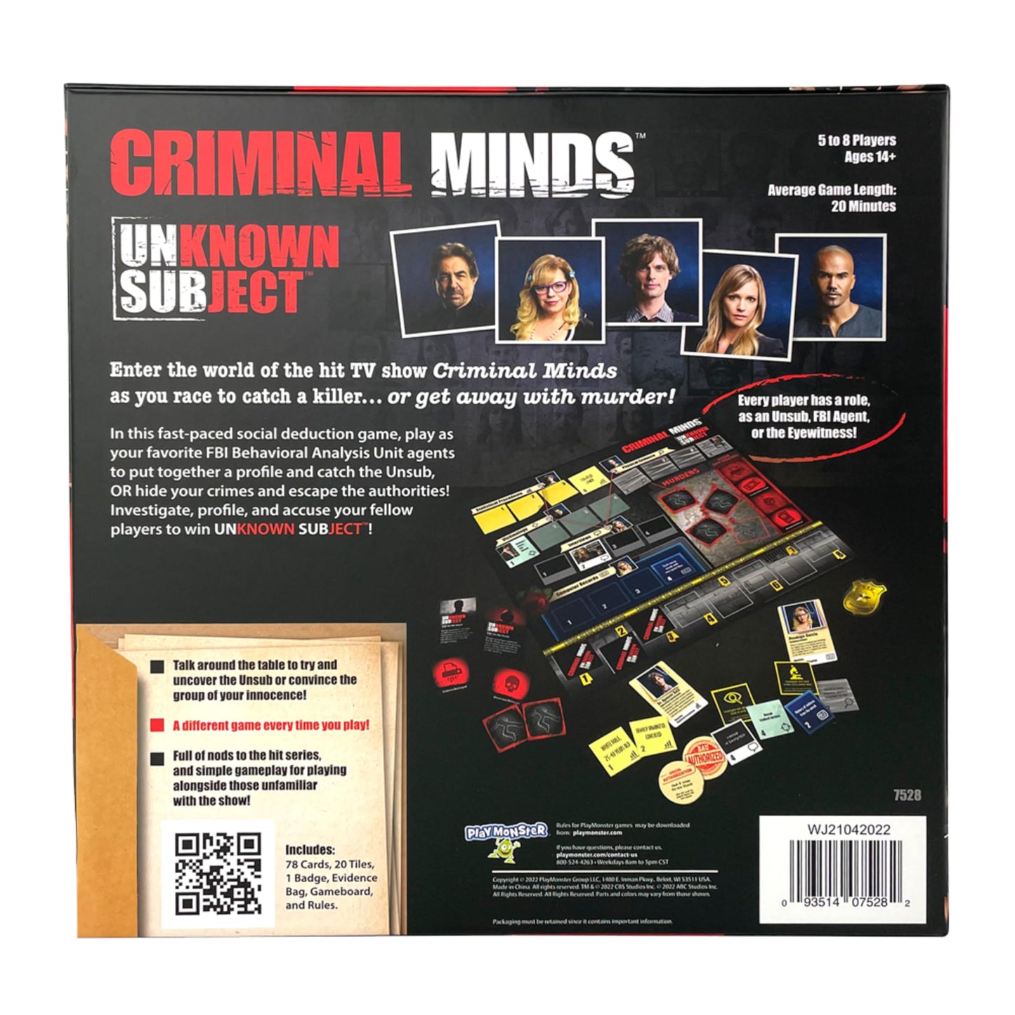 PlayMonster Criminal Minds Board Game – Social Deduction for Adults, Multi-Player, Ages 14+, Cardboard, Model 7528