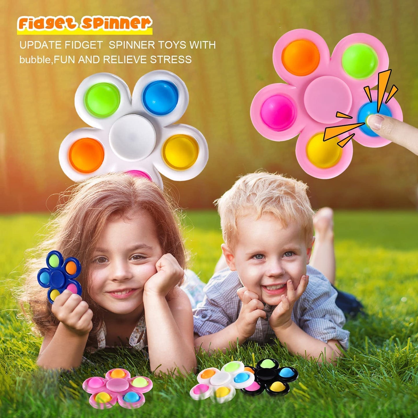 Scione 10 Pack Party Favors For Kids 4 8 12, Fidget Spinners Birthday Return Gift, Christmas Goodie Bags Stuffer Fillers For Classroom Treasure Box Prize Boys Girls