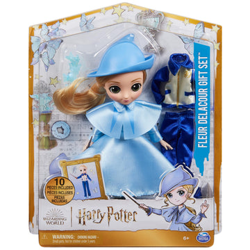 Wizarding World 10-Piece Fleur Delacour Doll Gift Set, 8-Inch, Plastic, Includes 2 Outfits & 8 Accessories, Ages 6+