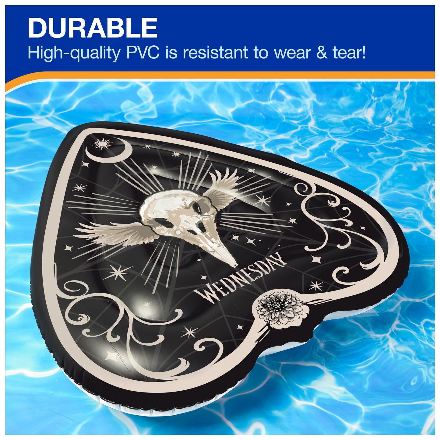 Swimways Wednesday Oversized Pool Float, Inflatable Pool Floats & Kids Pool Toys, Swimming Pool Accessories & Beach Essentials F