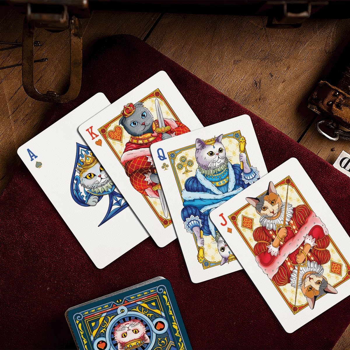 99FOX Noblific Cats Playing Cards - Desk Stand, Paper, Fun Gift for Adults & Teens - Model 99FPC0009