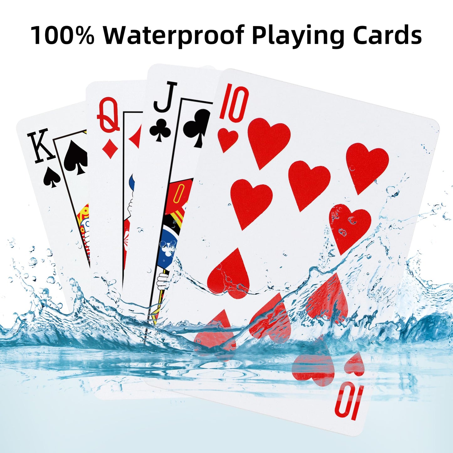 Timenued Playing Cards 4 Pack,Plastic Waterproof Playing Cards Bulk For Adults And Seniors,4 Decks Of Poker Cards Professional S