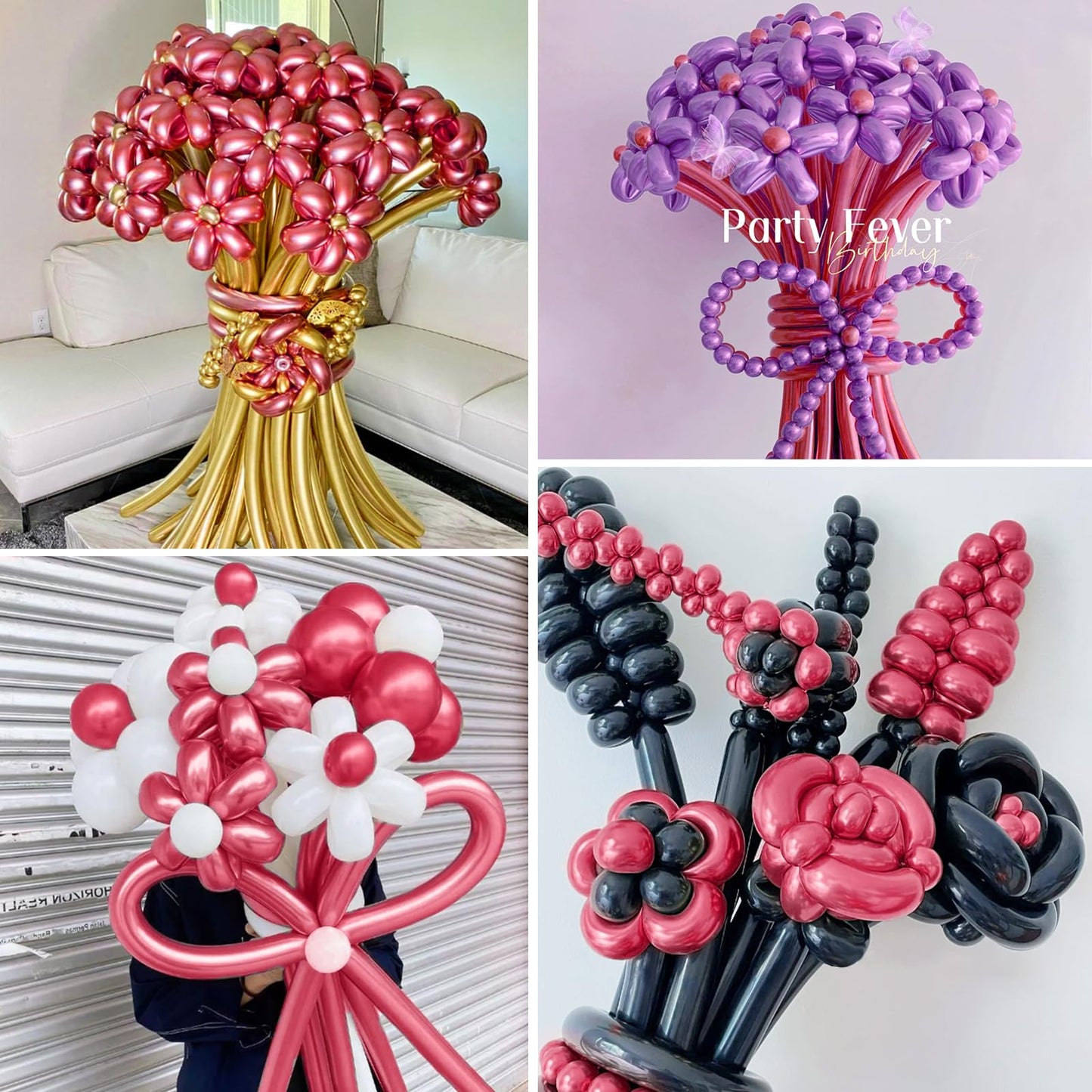 Hykjnbw 260 Balloons For Balloon Animals, Long Balloons Art Kit For Twisting, Skinny Modeling Balloons Supplies For Birthday Par
