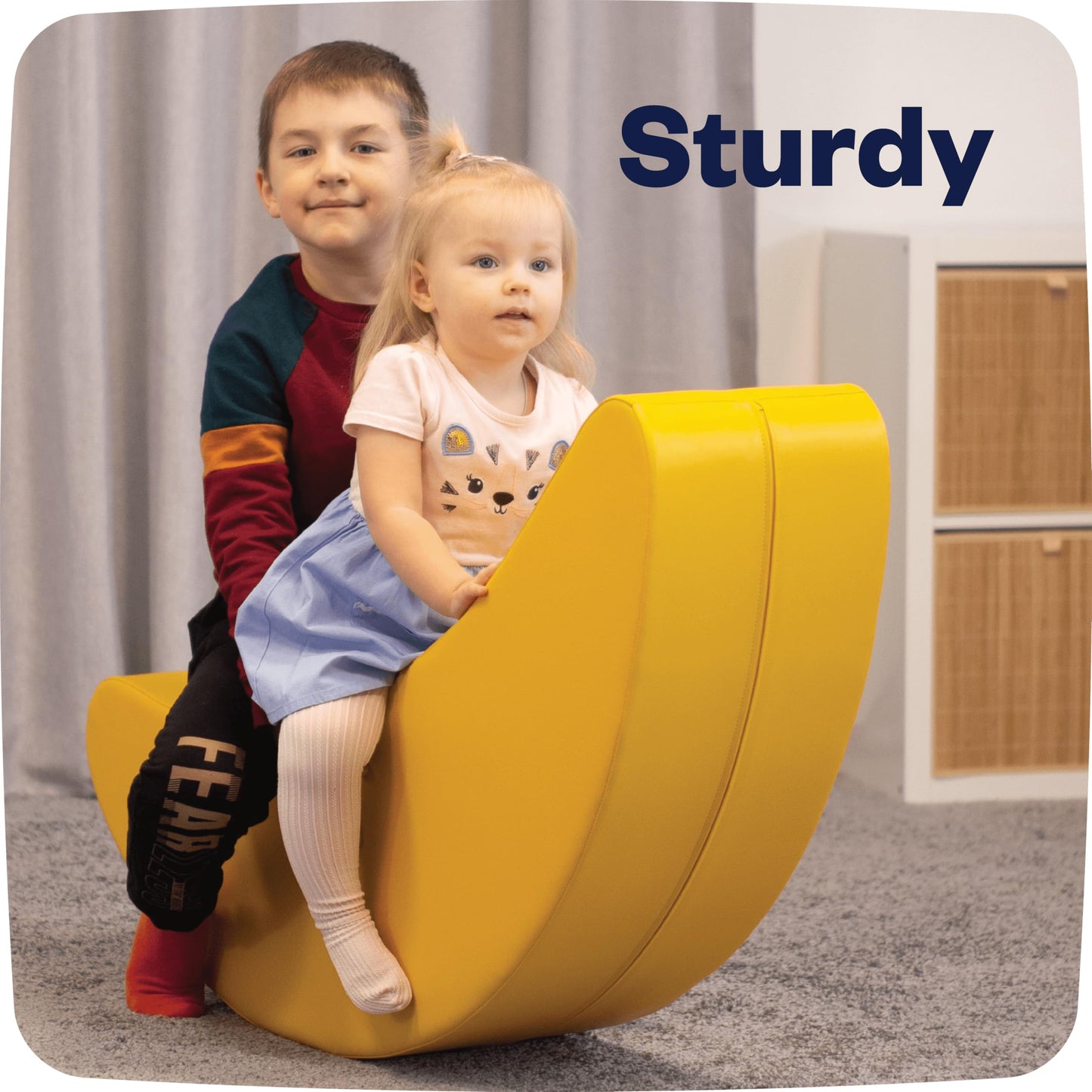 Iglu Soft Play Rocker Banana Shape Large Rocking Horse Hobby Toy For Kids Age 1-7 Montessori Open Ended Play (Yellow)