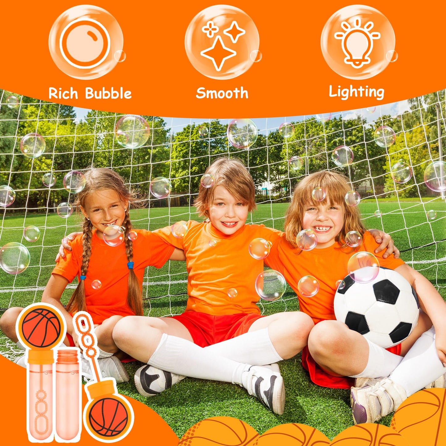 Pullcrease 16 Pcs Basketball Bubble Wands Party Favors Basketball Gifts Birthday Bubble Wand Bulk Basketball Party Decorations B