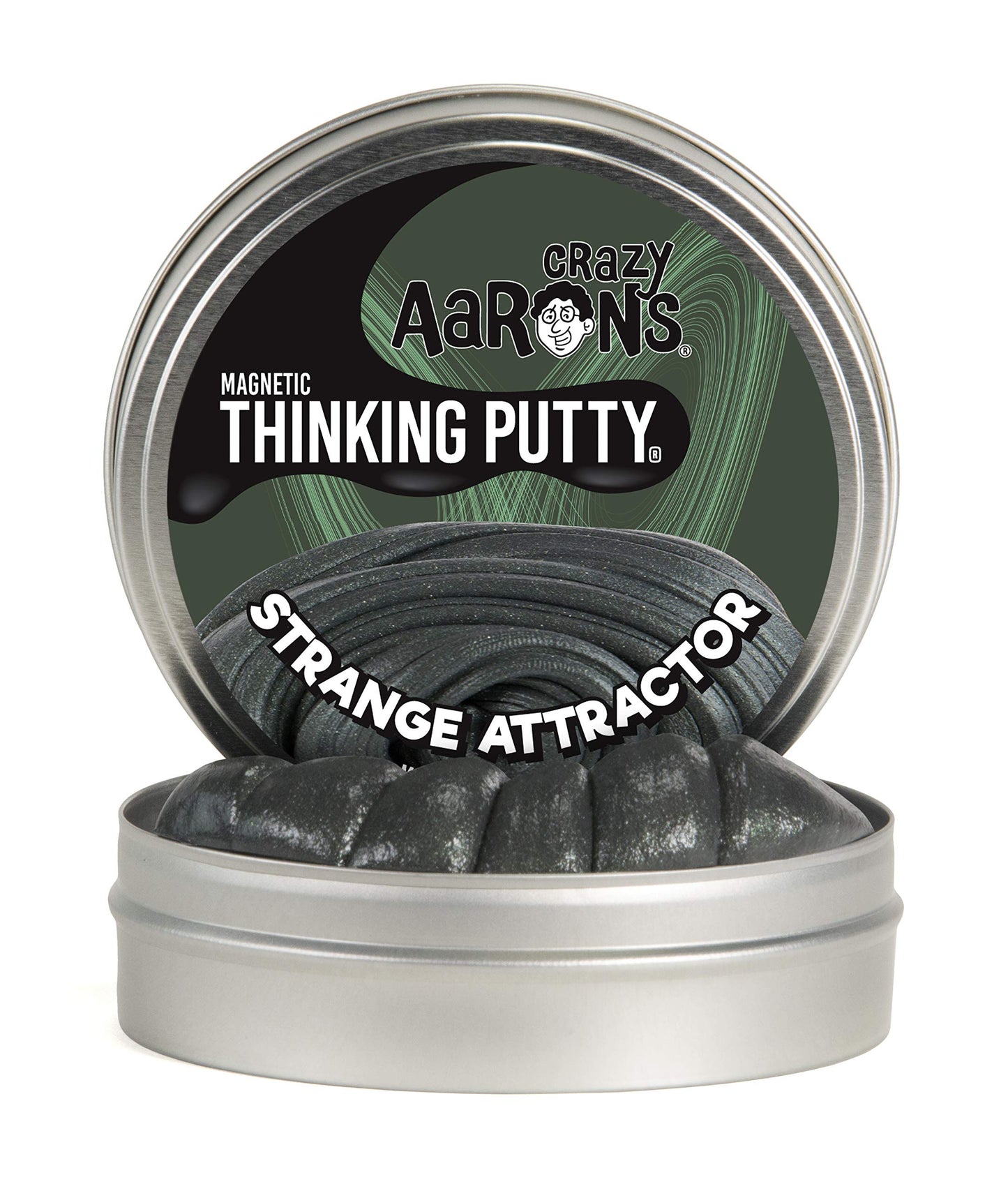Crazy Aarons Thinking Putty 4 Tin - Strange Attractor - Magnetic Putty with Memory Effect, Soft Texture - Never Dries Out