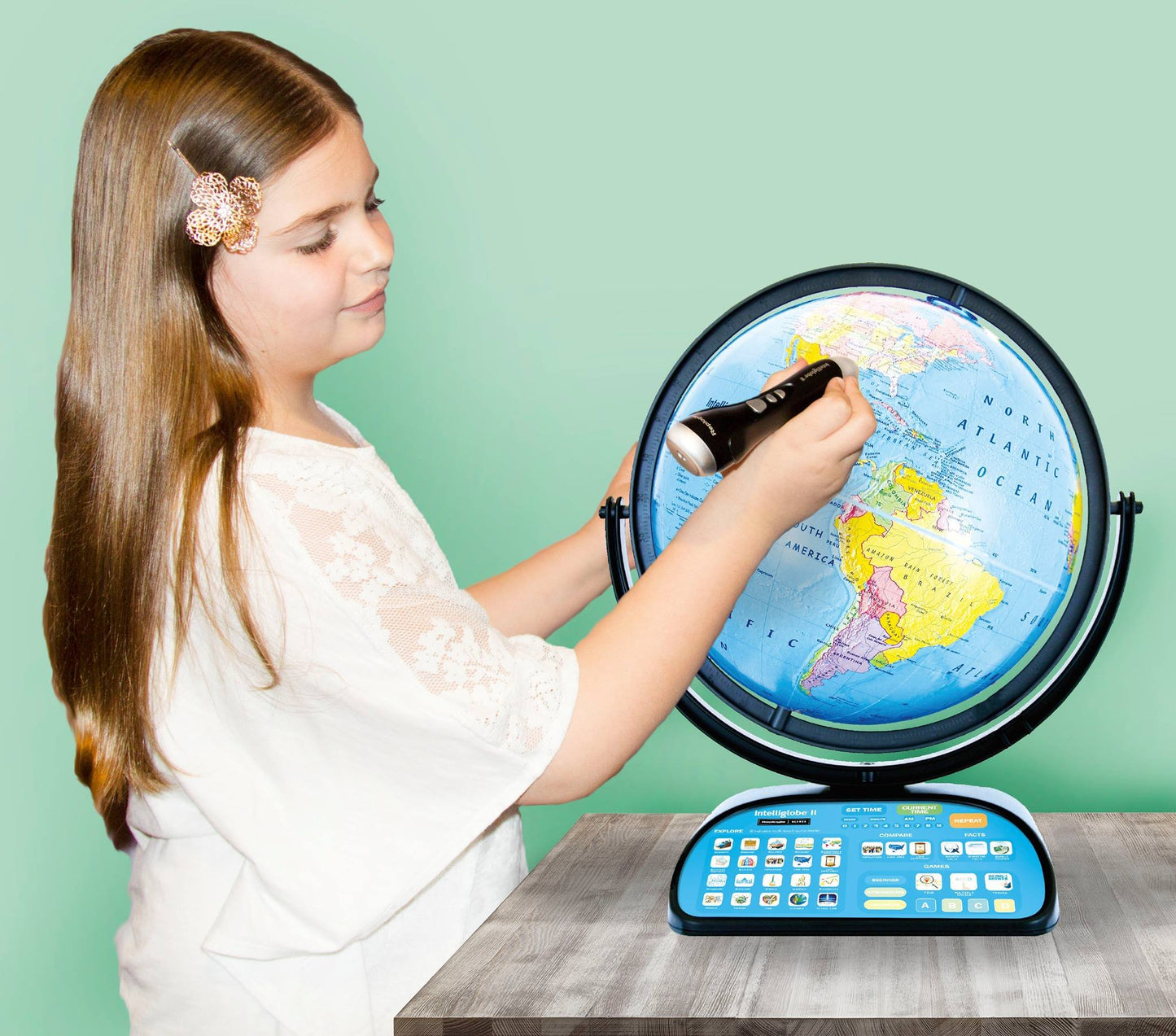 Replogle Globe For Children Interactive 12 Inch Talking World Globe With Stand,Learning Educational Toy4Kids For Classroom Kids Ages 4-8 & Decor