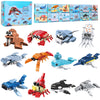 Jellydog Toy Party Favors For Kids Goodie Bags,12Pcs Mini Building Blocks Ocean Animals, Building Sets Stem Toys, Assorted Building Blocks Sets For Birthday Party Gift,Goodie Bags, Prize,Cake Topper
