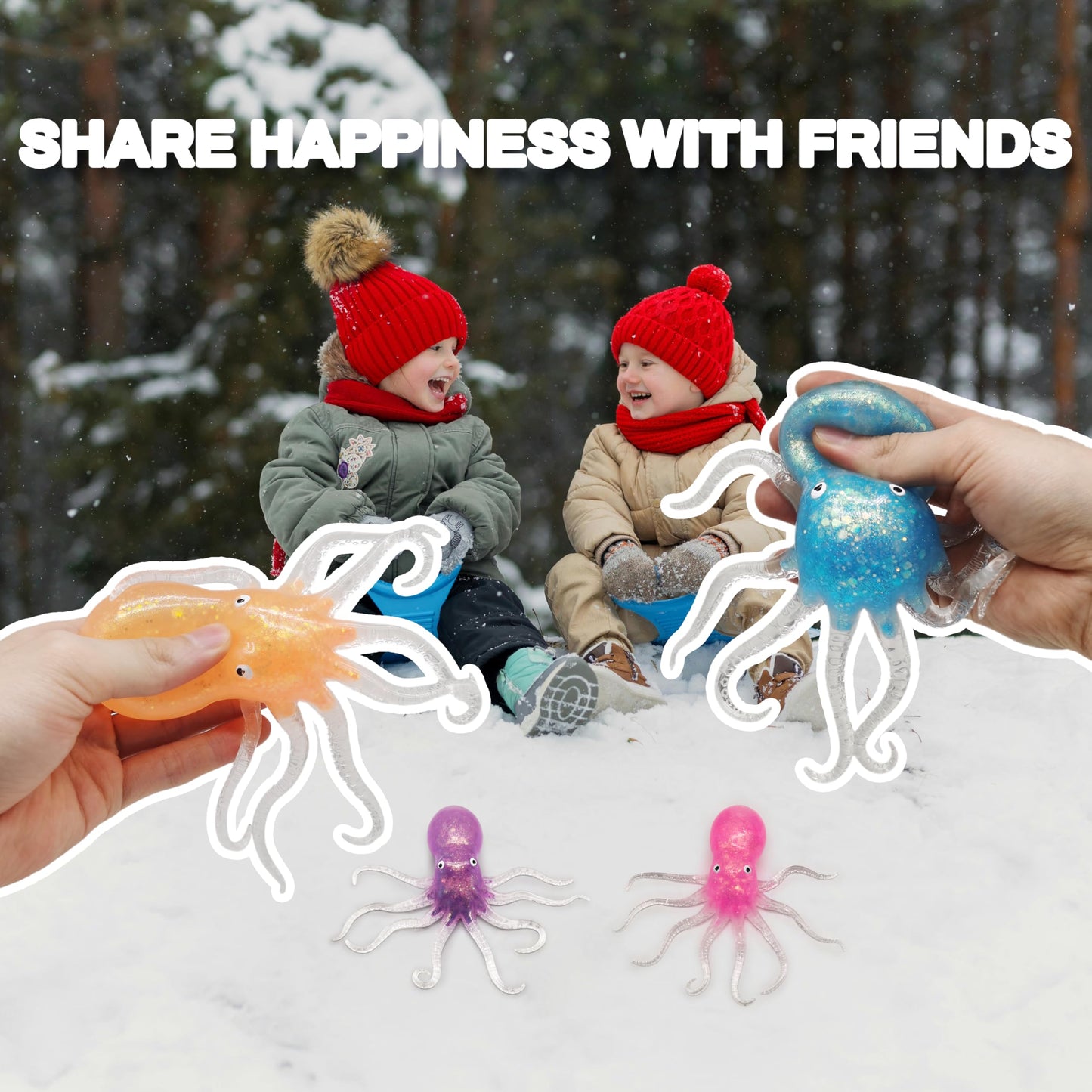 ZTATU Octopus Stress Balls for Kids Squishy Fidget Toys (1PCS) Sensory Squeeze Toys Squishy Balls for Kids, Sea Animals Party Fa