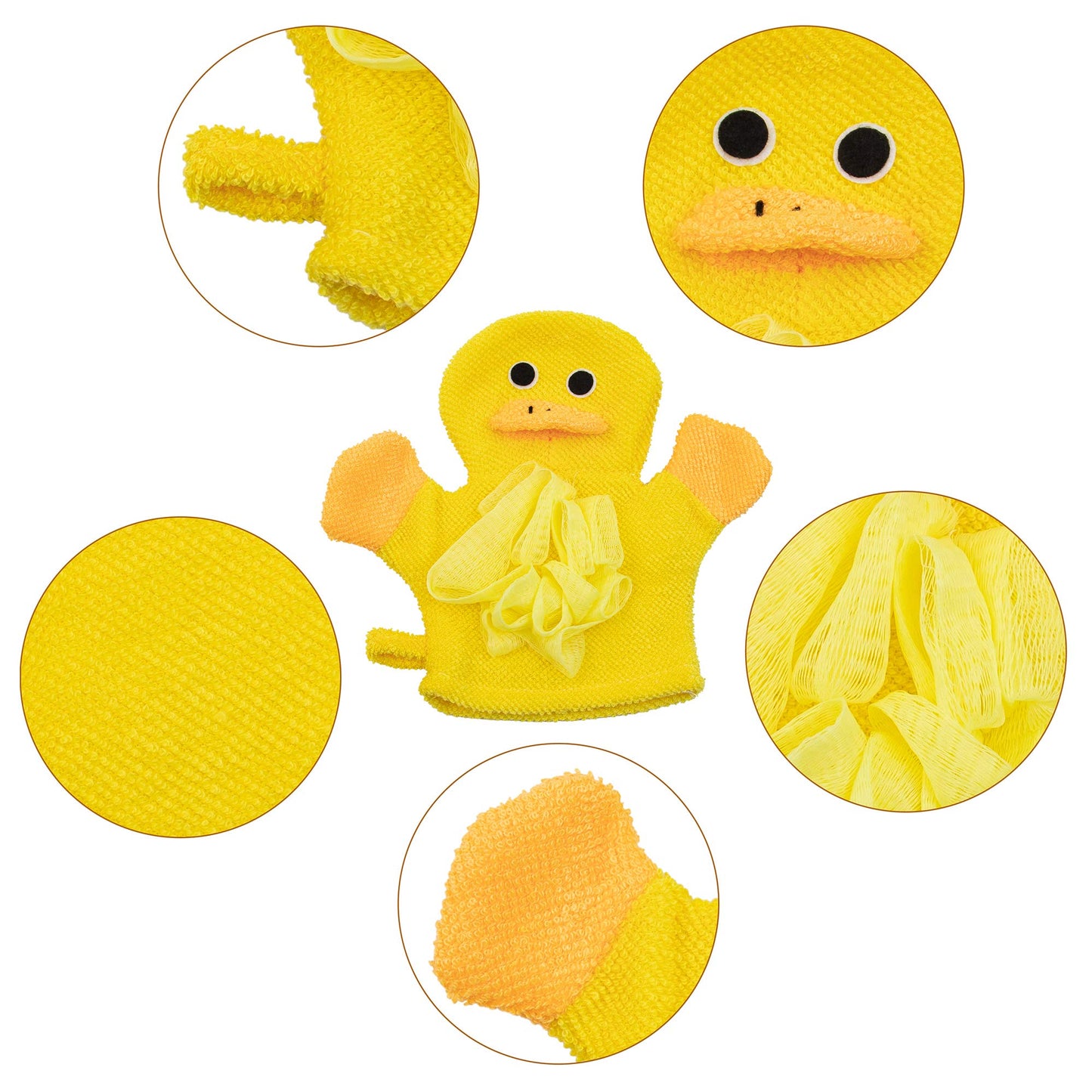 Auear, 4 Pcs Cartoon Terry Cloth Bath Sponge Mitts Puppet Cute Hand Puppets Washcloth Mitt Bath Glove
