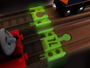 Trainlab Adapters Compatible With Trackmaster (Brown 2009) To Wooden Railway Train Tracks (2Pc) (Nitebrite)