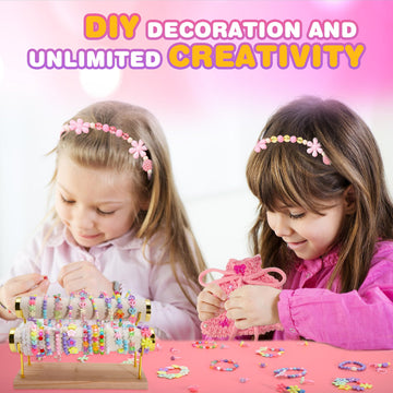 Bracelet Making Kit for Girls, Valentines Day Gifts Toys for Girls Kids, Arts and Crafts for Kids 4-6 8-12 Yr Girls, DIY Beads N