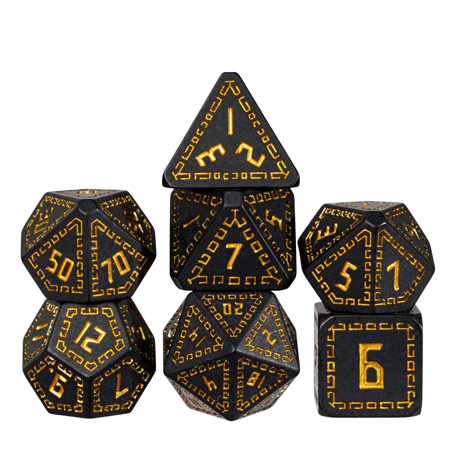 HDdais DND Dice Set, 7PCS Polyhedral Dice Set D&D for MTG Dungeons and Dragons Role Playing Game(Black)